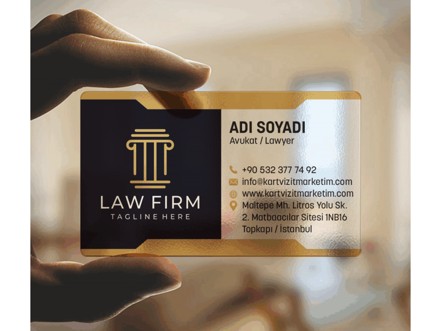 Premium Avukat Şeffaf Kartvizit