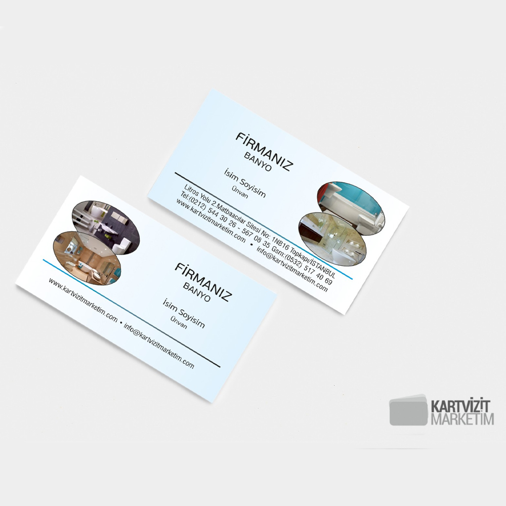 Mavi Banyo Kartvizit Modeli