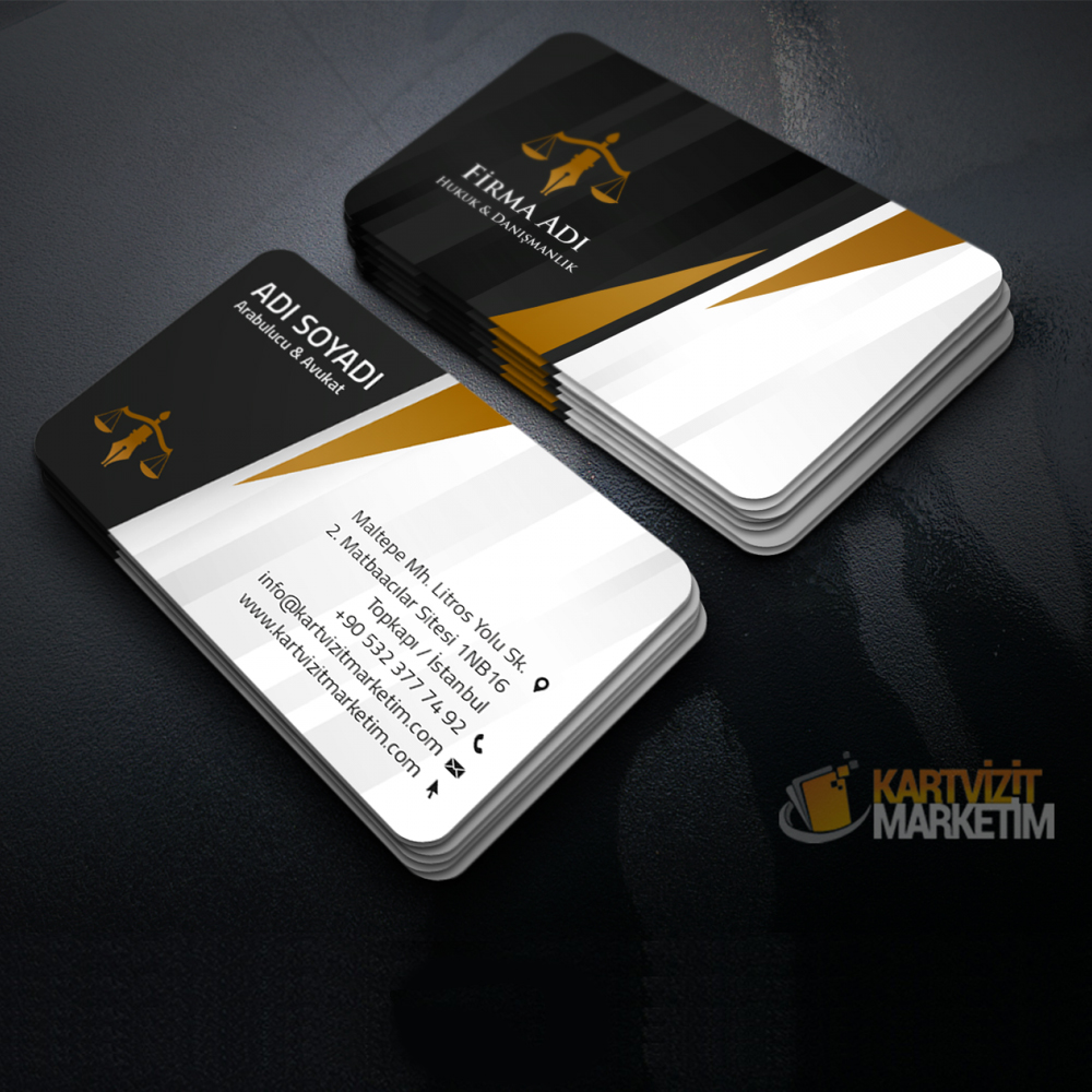 Siyah & Bakır Avukat Kartvizit Avkrt-1200