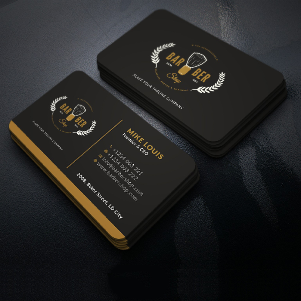 Modern Erkek Kuaför Kartvizit