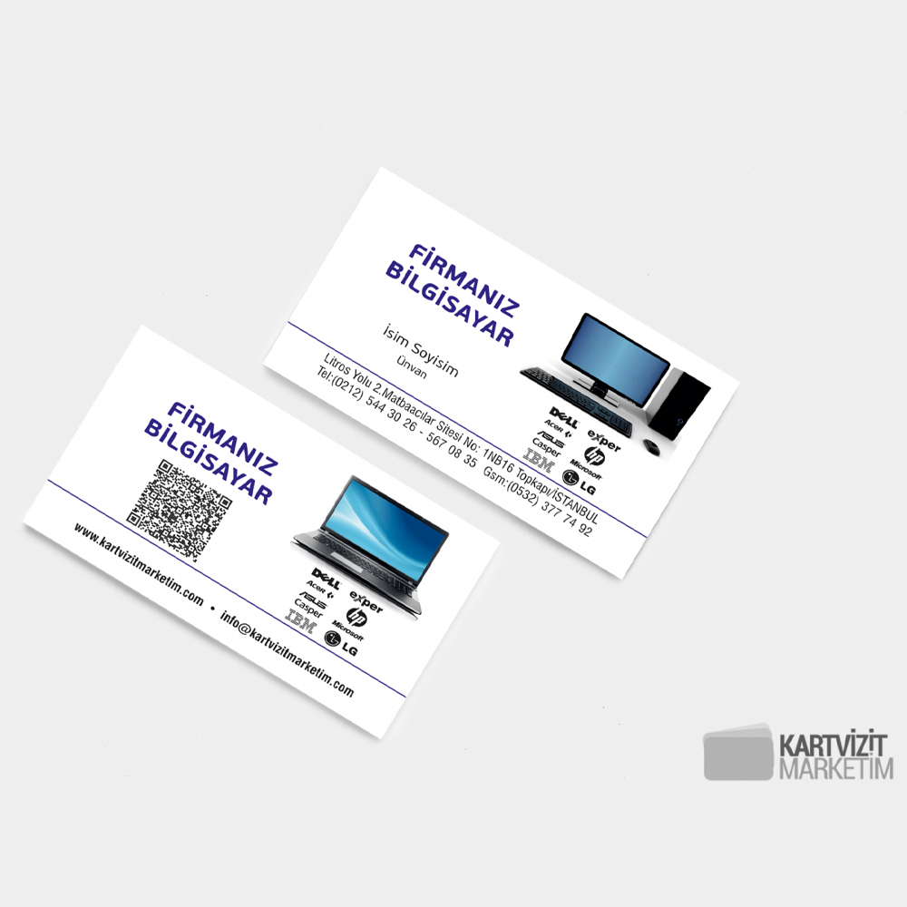 QR Kodlu Bilgisayar Kartvizit Modeli