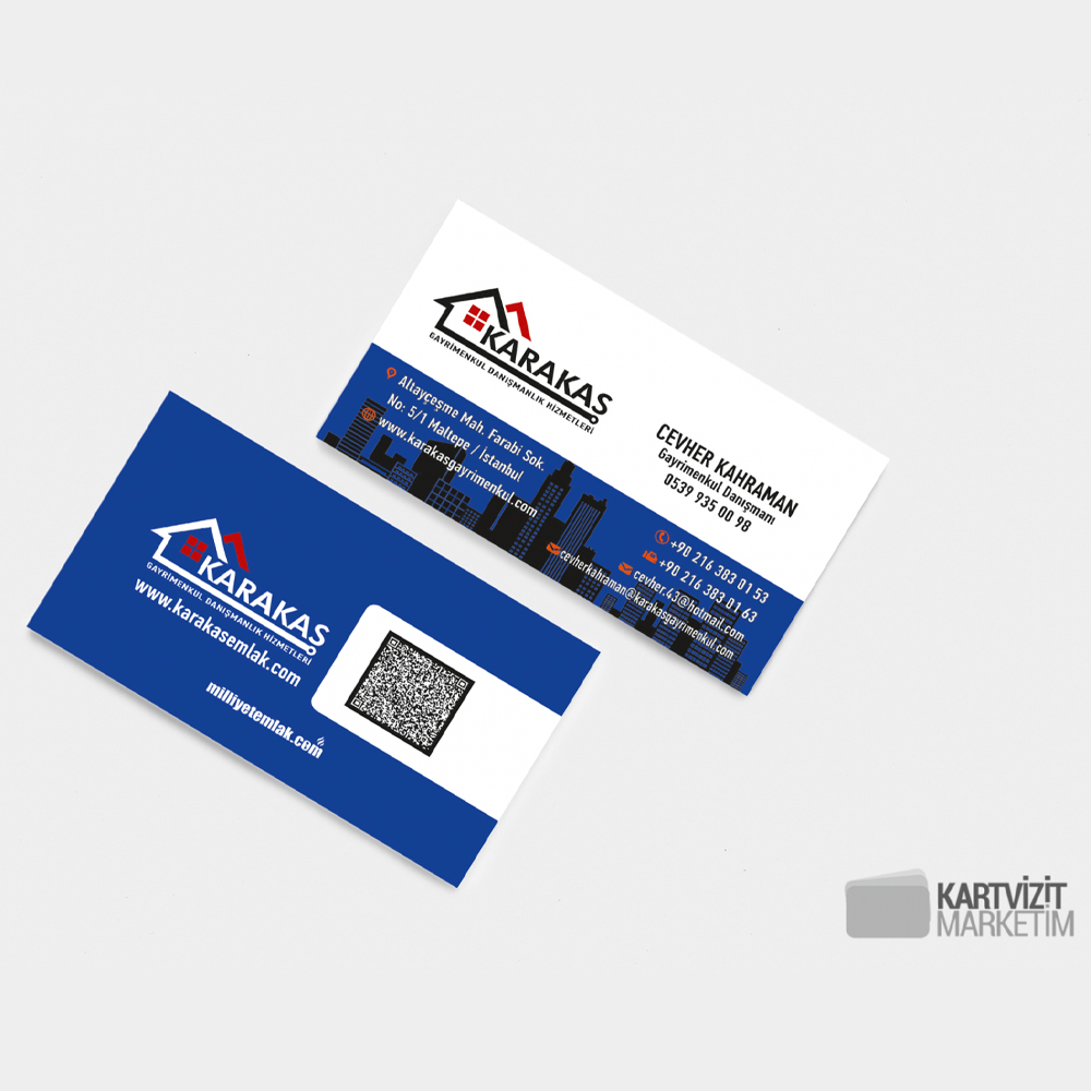 QR Kodlu Emlak Kartvizit Modeli