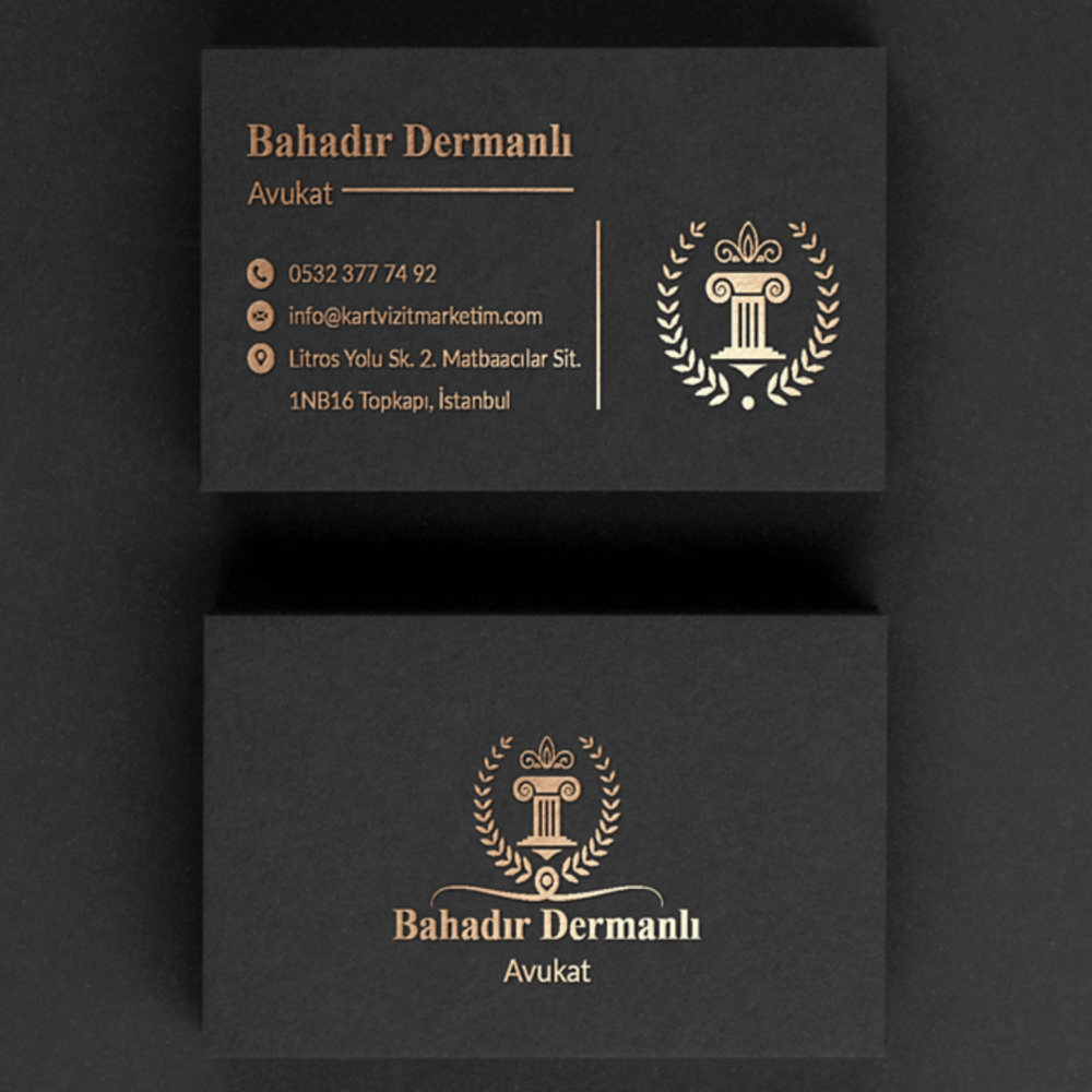Tasarım Yaldızlı Avukat Kartvizit