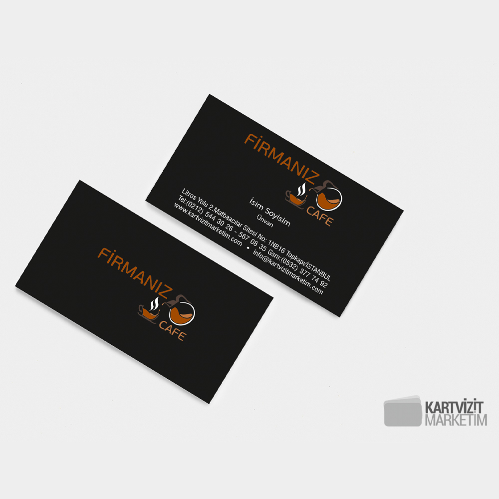 Siyah Cafe Kartvizit Modeli