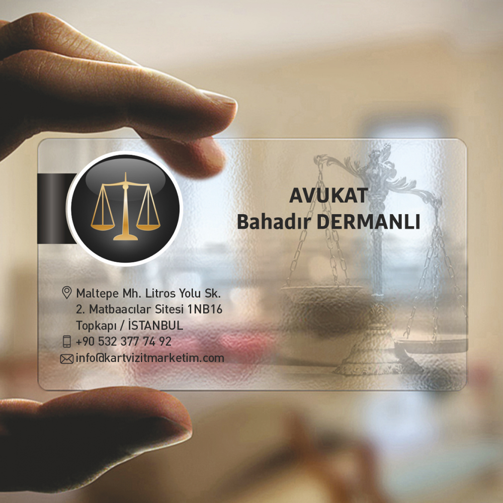 Lüks Avukat Şeffaf Kartvizit