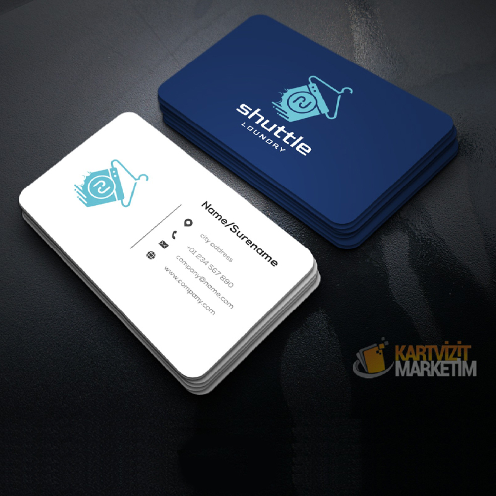 Lacivert Kuru Temizleme Kartvizit