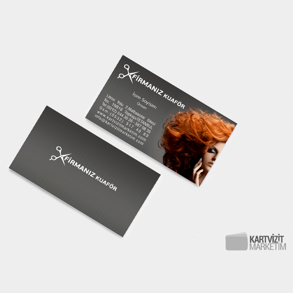 Şık Bayan Kuaför Kartvizit Modeli