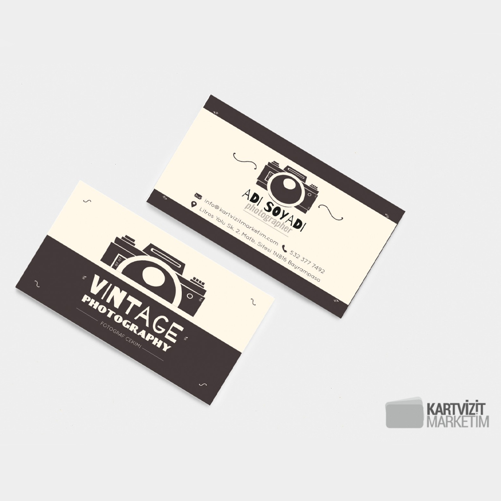 Vintage Fotoğrafçı Kartvizit Modeli
