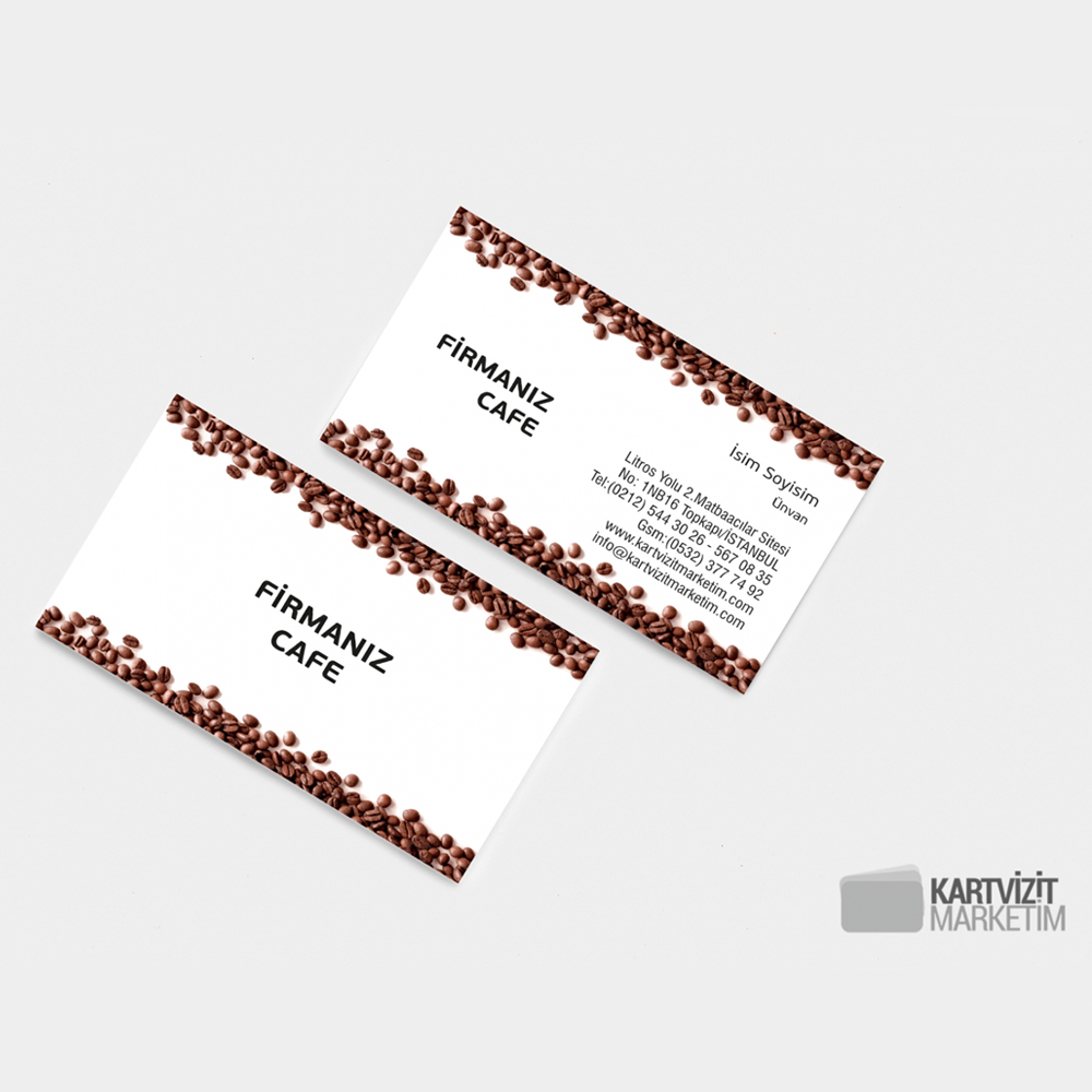 Kahve Taneli Cafe Kartvizit Modeli