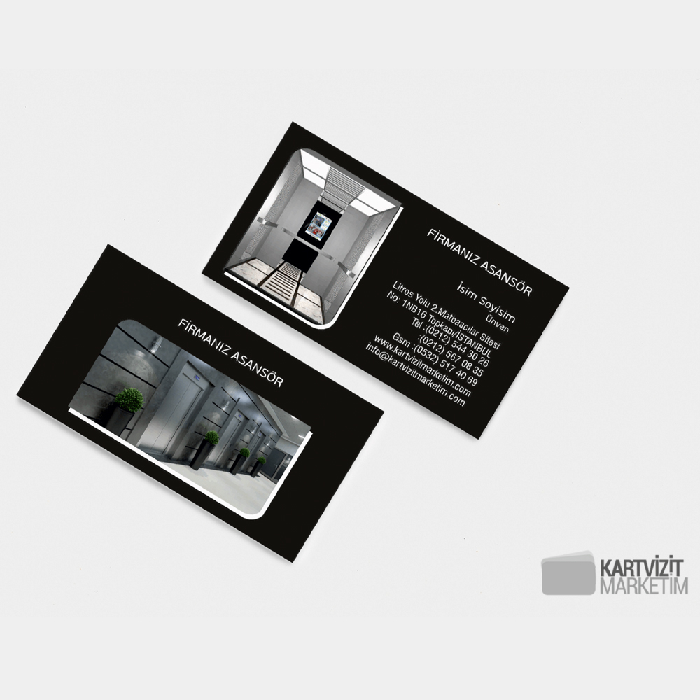 Siyah Asansör Kartvizit Modeli