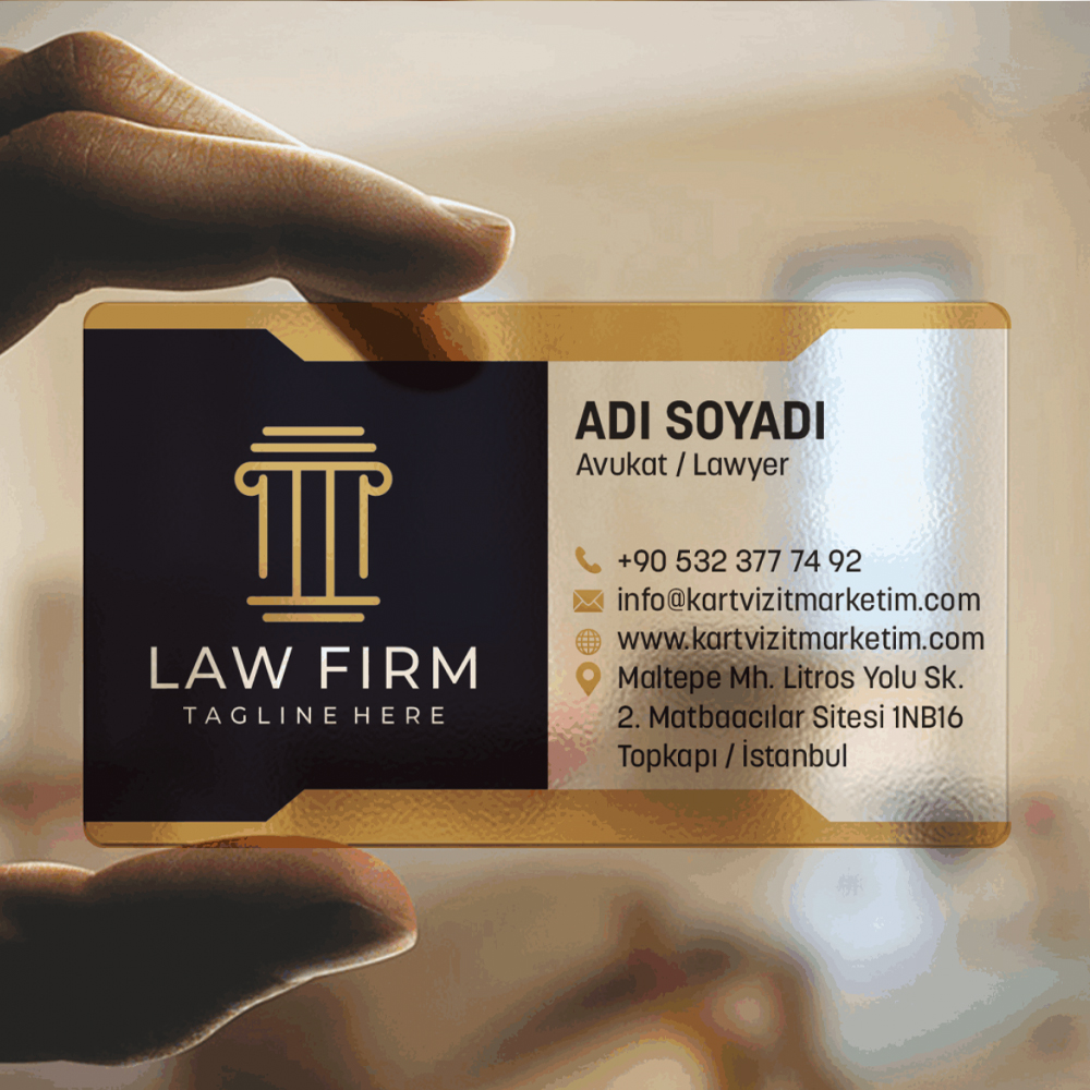 Premium Avukat Şeffaf Kartvizit
