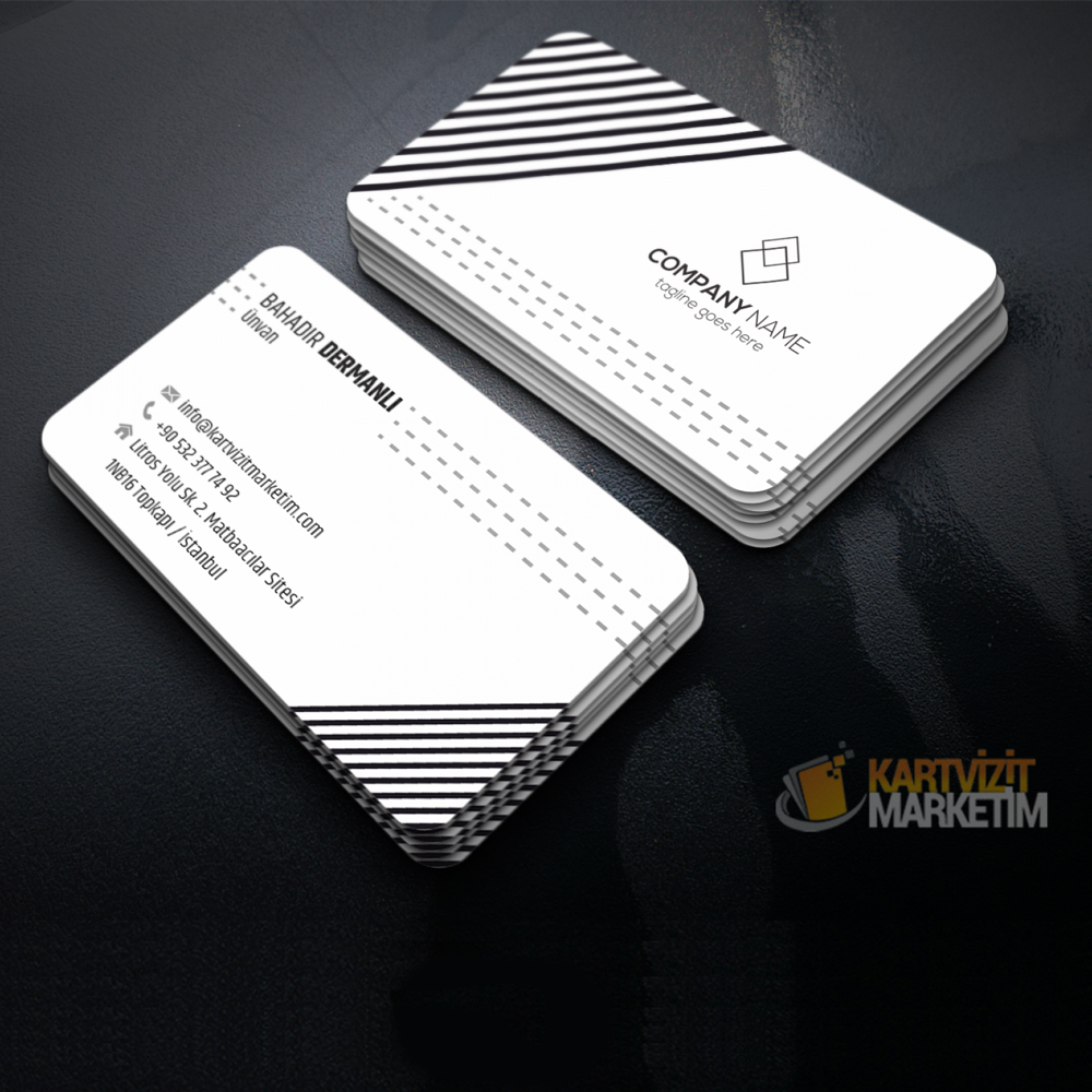 Siyah Beyaz Özel Kartvizit Ozlkrt-1029