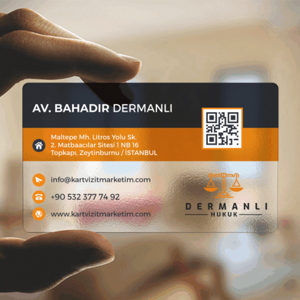 Modern Avukat Şeffaf Kartvizit