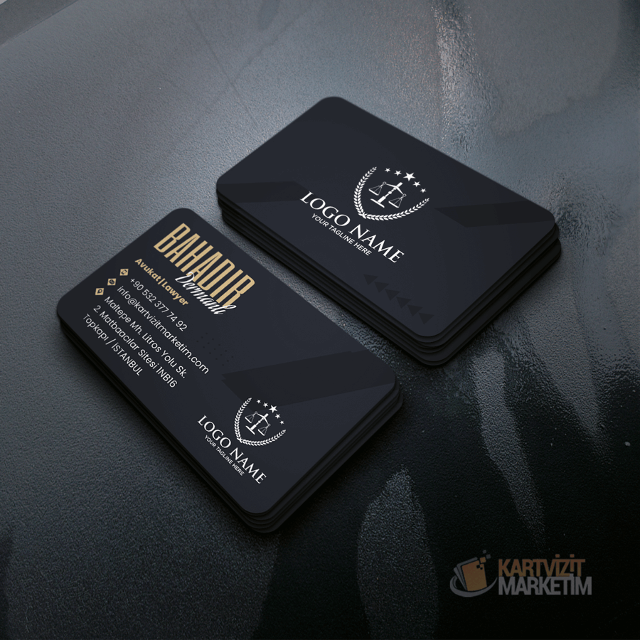 Terazi Logolu Gri Avukat Kartvizit Avkrt-1342