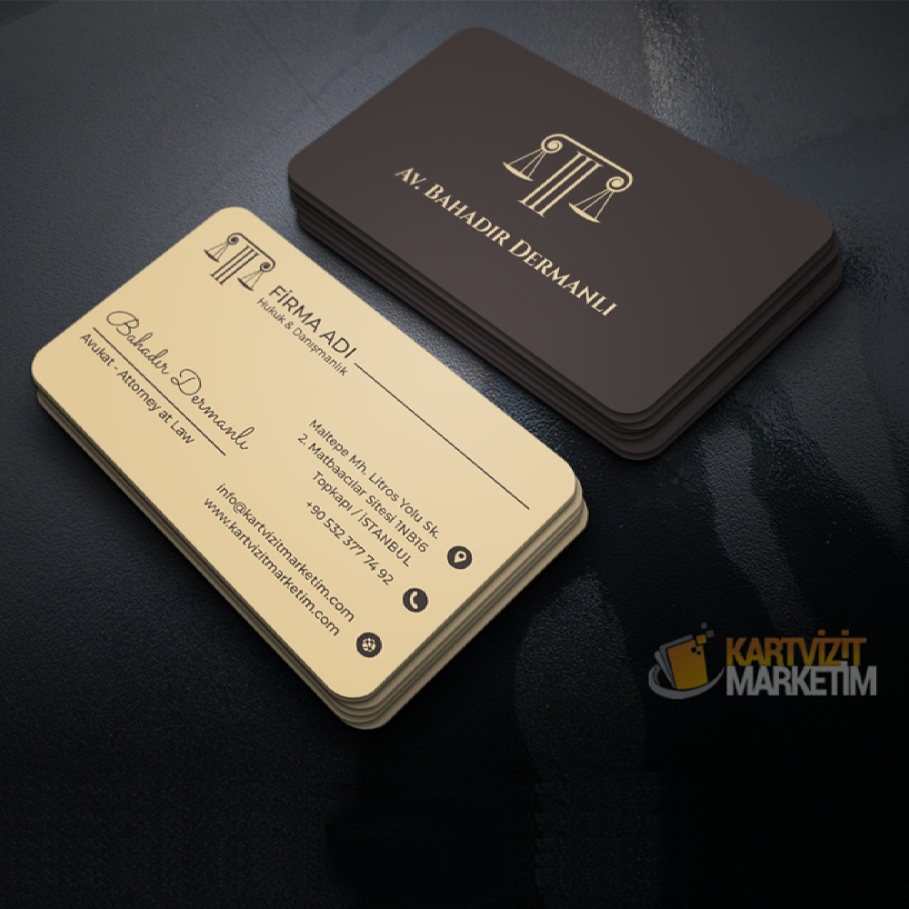 Kahverengi Krem Avukat Kartvizit