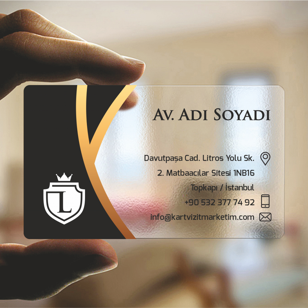 Sarı Siyah Şeffaf Avukat Kartviziti