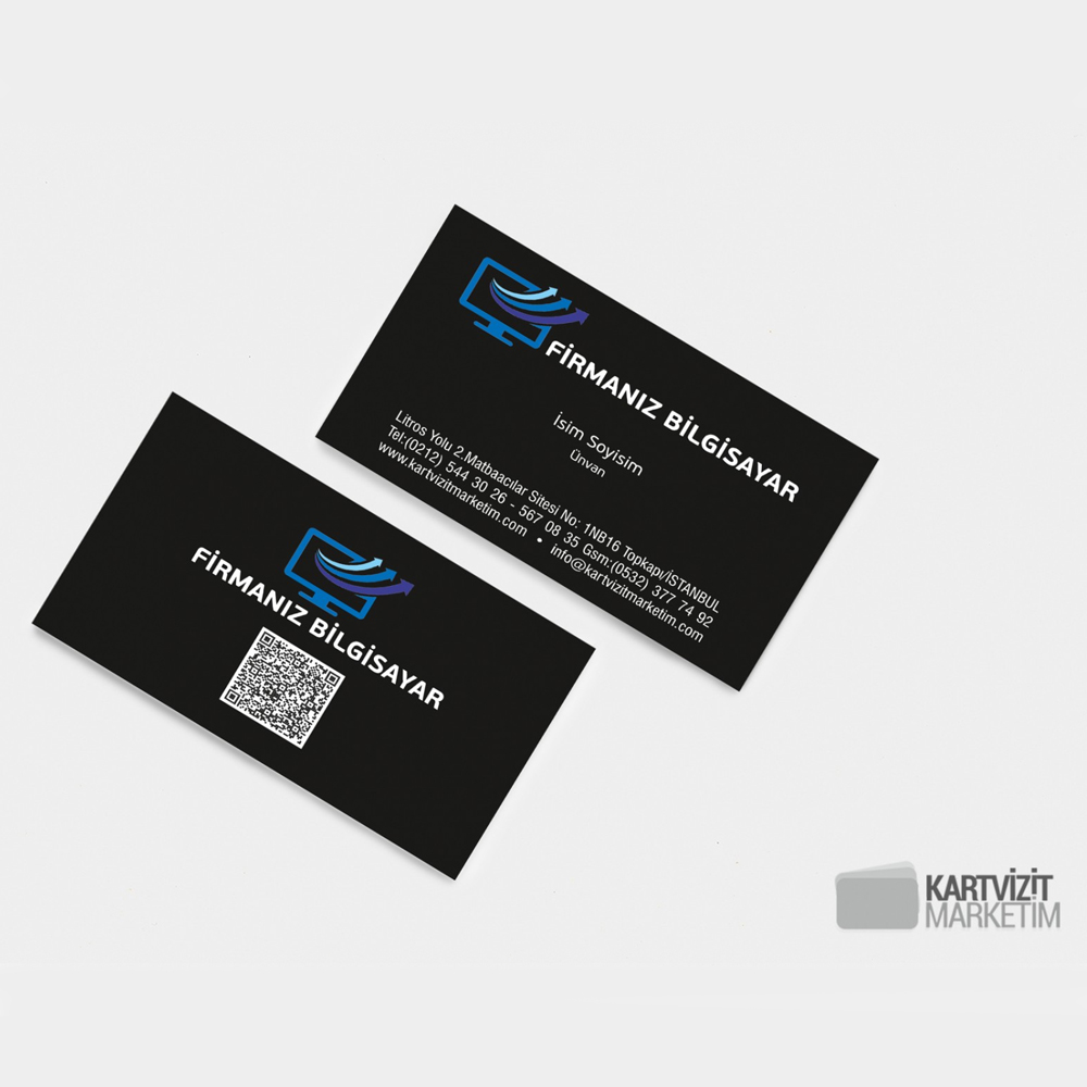 Siyah Bilgisayar Kartvizit Modeli